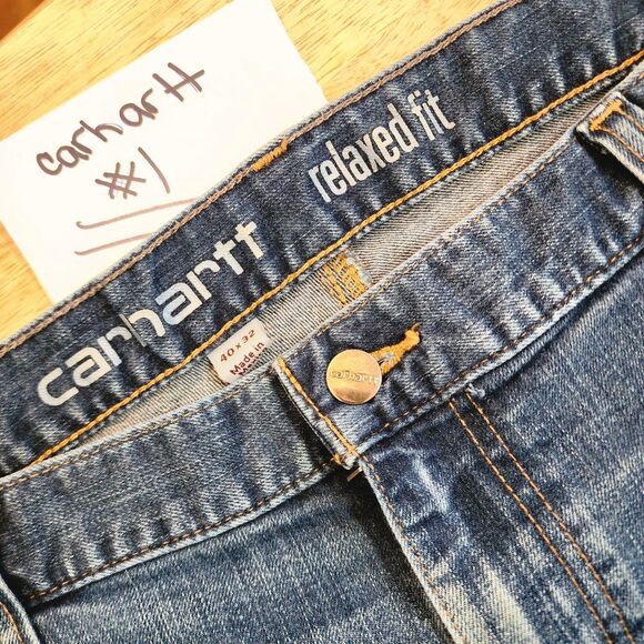 Carhartt Rugged Flex Jeans 40x32 Blue Relaxed Straight Leg EUC - Picture 3 of 7